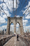 New-York City - Cycliste pris dans une toile d'araign&eacute;e (Brooklyn Bridge)