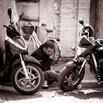 Rome - Coup de fil au milieu des scooters