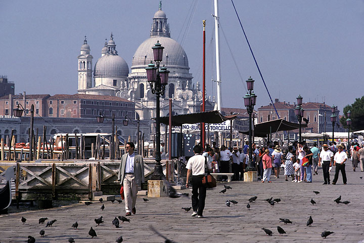 Vue de Santa Maria della Salute et du port de Venise prise de la piazzetta San Marco - Italie/Nord - Venice - juillet 1987 - Paysages